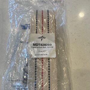 Medline transfer belt gait belt Natural Belt with Red and Blue Stripes